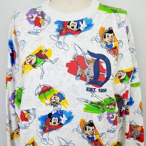 Disney Spirit Jersey Ink And Paint XS Multicolor Long Sleeve Oversized‎ Shirt - Picture 2 of 13